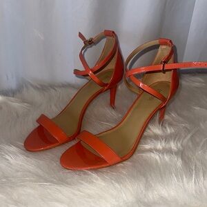 Elegant Orange Strappy Heels